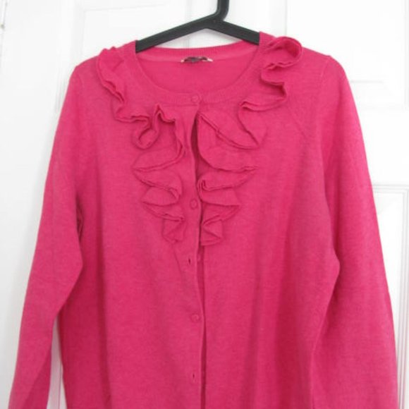 Cute Ruffled Front Cardigan in pink - Picture 1 of 1